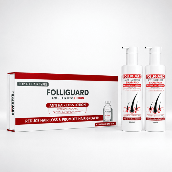 One Pack Folliguard Vials + Two Packs Shampoo