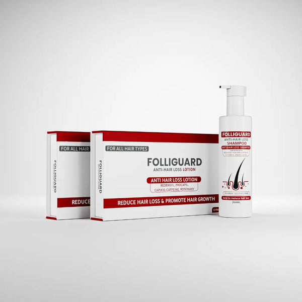 Two Packs Folliguard Vials + One Pack Shampoo