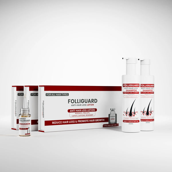 Three Packs Folliguard Vials + Two Packs Shampoo ( 6 Months Course )